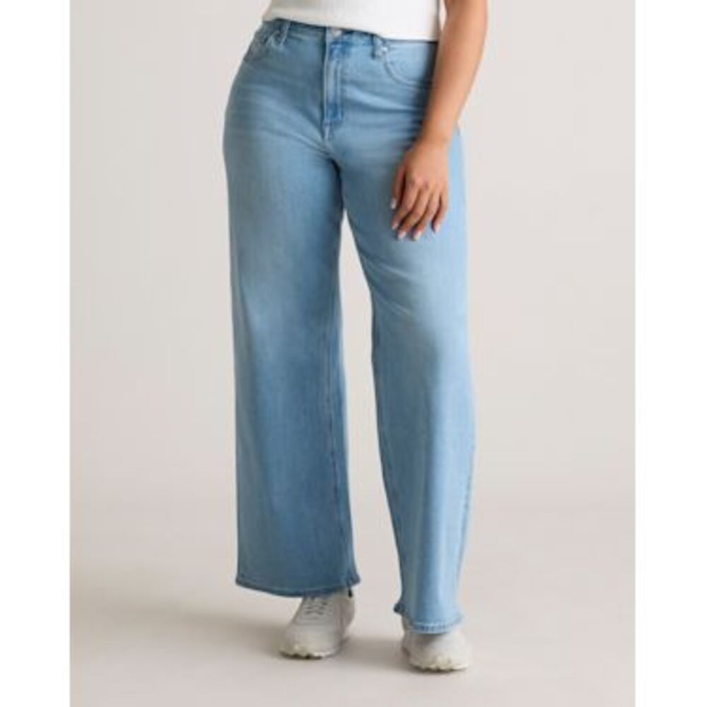 Quince Women Bella Stretch Wide Leg Jeans FrOsted Blue 25